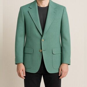 Vintage Mint Green Blazer | Gold Buttons | Size 40L | Gaffney’s Today’s Man‎